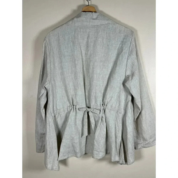 Moonlight Y & S Open front 100% Linen Cream Blazer Lagenlook made in USA Medium - Picture 6 of 11